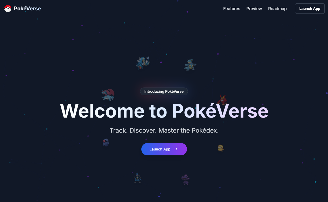 PokéVerse web application screenshot